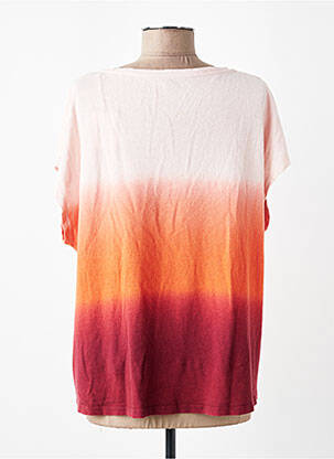 T-shirt coupe droite manches courtes orange MAJESTIC FILATURES femme