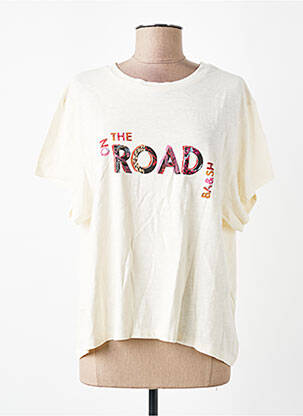 T-shirt coupe droite manches courtes beige BA&SH femme
