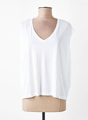 T-shirt coupe droite manches courtes blanc SESSUN femme