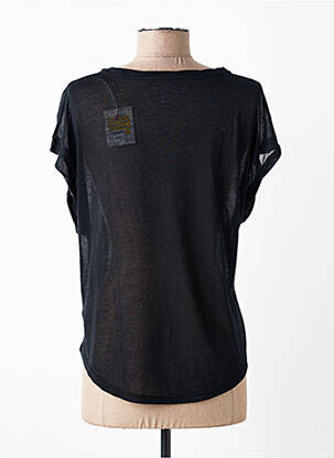 T-shirt coupe droite manches courtes noir MAJESTIC FILATURES femme