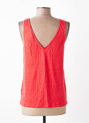 Débardeur col v sans manche rouge MAJESTIC FILATURES femme