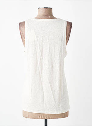 Débardeur coupe cintrée sans manche blanc MAJESTIC FILATURES femme