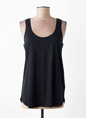 Débardeur coupe droite sans manche noir MAJESTIC FILATURES femme