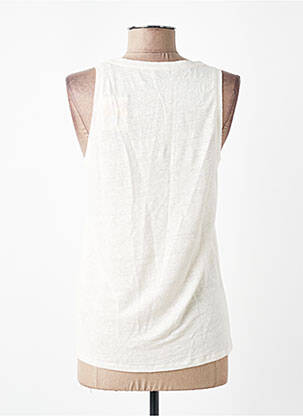 Débardeur coupe cintrée sans manche blanc MAJESTIC FILATURES femme