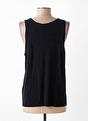 Débardeur coupe cintrée sans manche noir MAJESTIC FILATURES femme