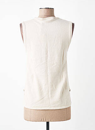 Débardeur stretch sans manche beige MAJESTIC FILATURES femme