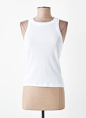 Débardeur coupe cintrée sans manche blanc BA&SH femme