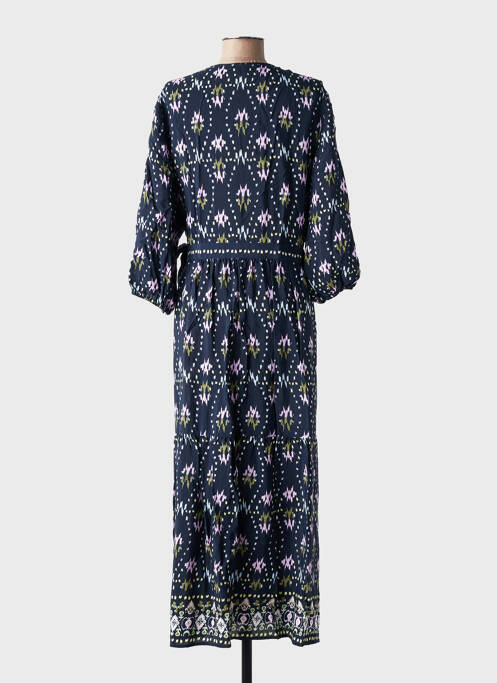 Robe longue imprimé fantaisie manches 3/4 bleu BA&SH femme