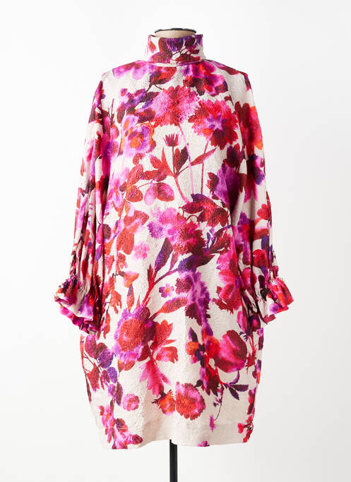 Robe mi-longue imprimé fantaisie manches longues rose ESSENTIEL ANTWERP femme