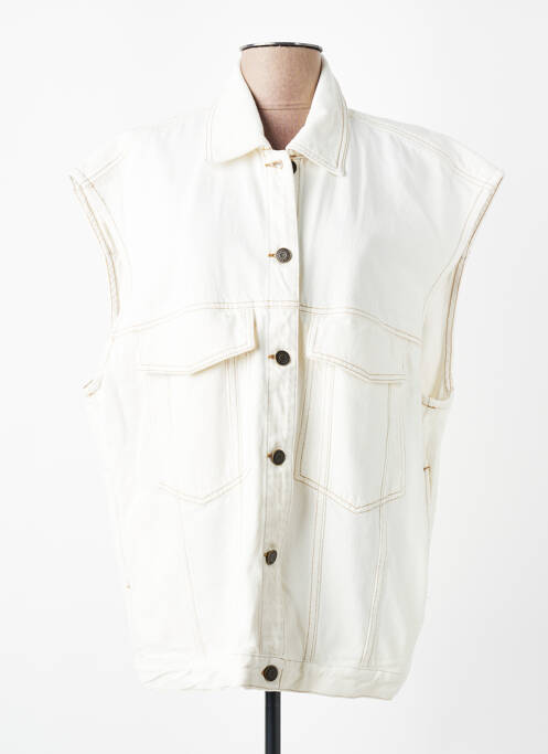 Veste casual coupe droite blanc AMERICAN VINTAGE femme