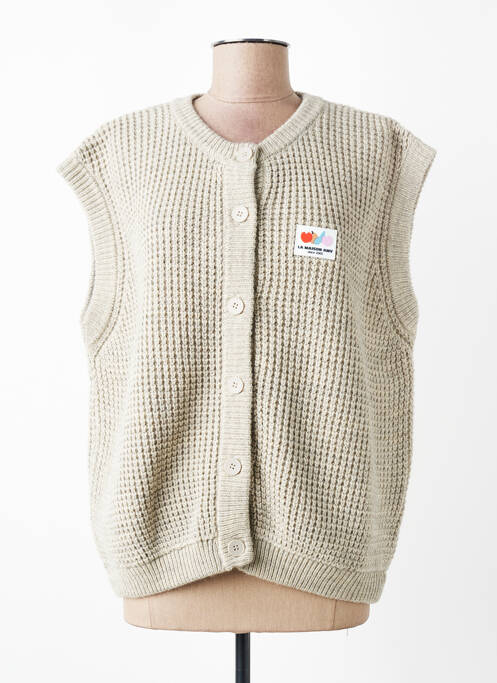 Gilet manches courtes fermeture boutonnée sur le devant beige AMERICAN VINTAGE femme