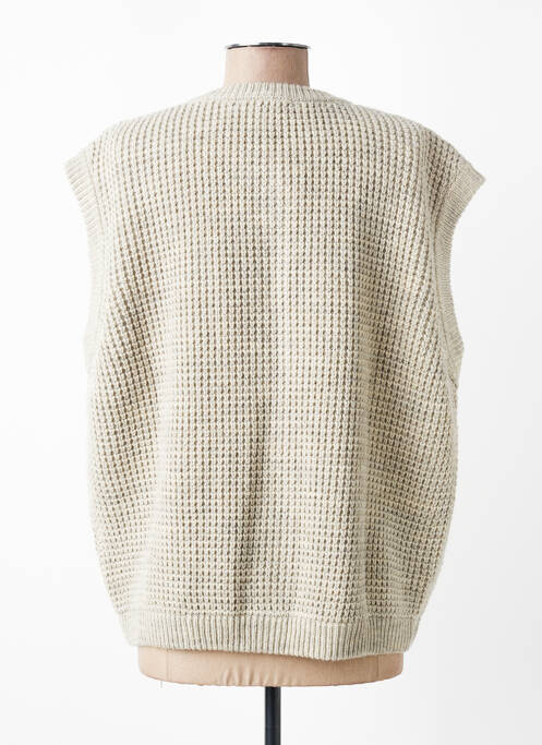 Gilet manches courtes fermeture boutonnée sur le devant beige AMERICAN VINTAGE femme