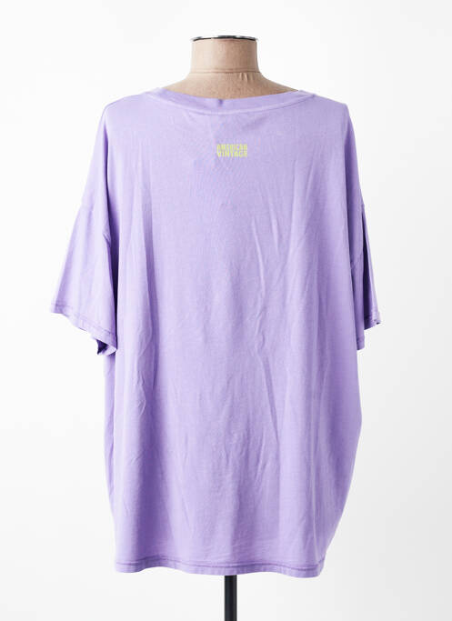 T-shirt coupe droite manches courtes violet AMERICAN VINTAGE femme