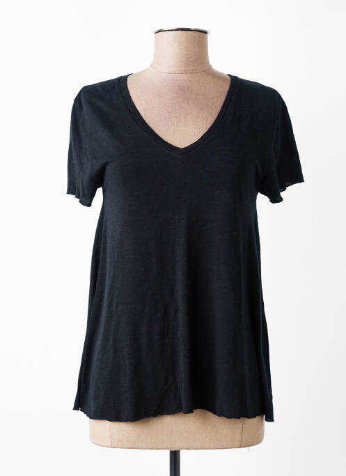 T-shirt coupe droite manches courtes noir AMERICAN VINTAGE femme