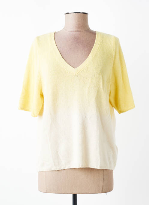 T-shirt coupe droite manches courtes jaune MAJESTIC FILATURES femme