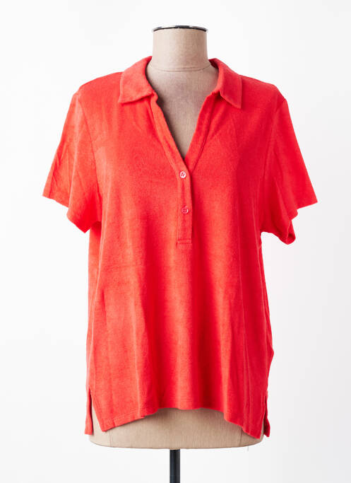 Polo manches courtes manches courtes rouge MAJESTIC FILATURES femme