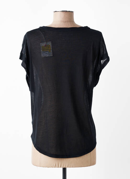 T-shirt coupe droite manches courtes noir MAJESTIC FILATURES femme