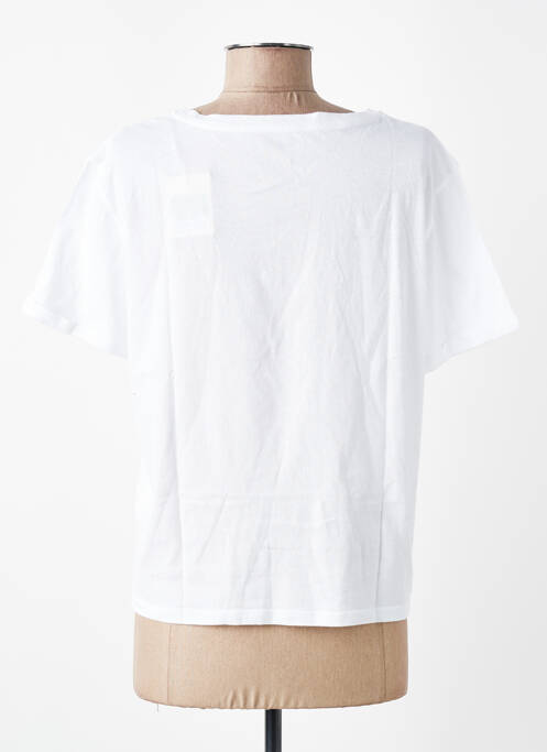 T-shirt coupe droite manches courtes blanc MAJESTIC FILATURES femme