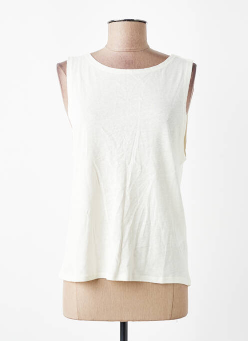 Débardeur coupe droite sans manche blanc BA&SH femme