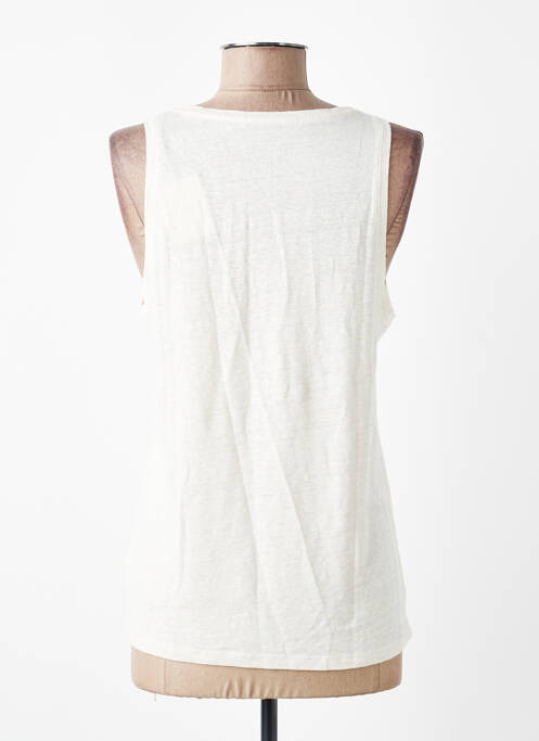Débardeur coupe cintrée sans manche blanc MAJESTIC FILATURES femme