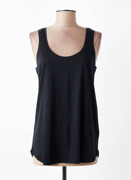 Débardeur coupe droite sans manche noir MAJESTIC FILATURES femme