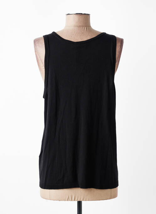 Débardeur coupe cintrée sans manche noir MAJESTIC FILATURES femme
