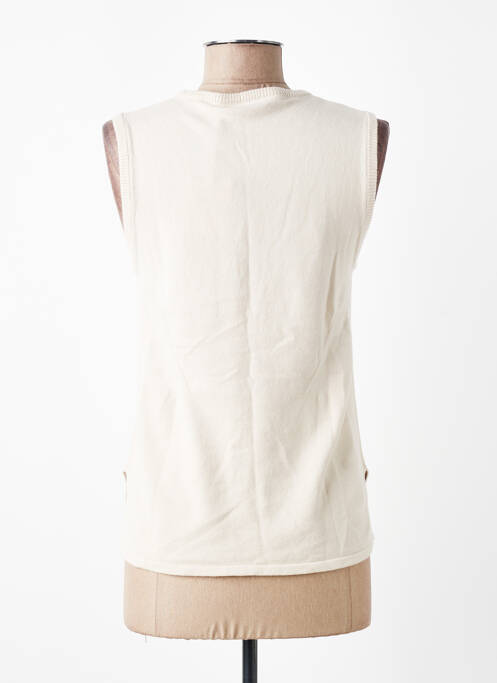Débardeur stretch sans manche beige MAJESTIC FILATURES femme
