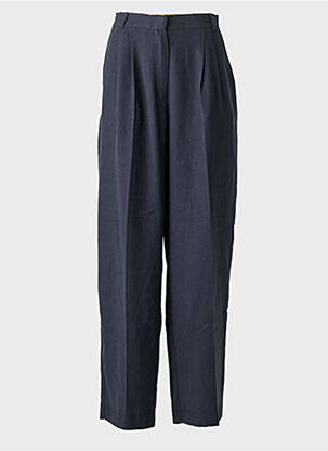 Pantalon droit tissage popeline taille haute bleu SESSUN femme