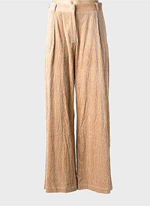Pantalon large taille à pinces taille haute beige SESSUN femme