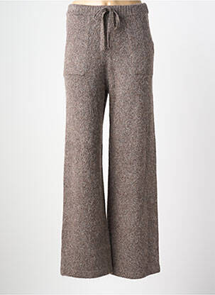 Pantalon flare stretch taille haute marron MAJESTIC FILATURES femme