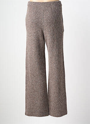 Pantalon flare stretch taille haute marron MAJESTIC FILATURES femme