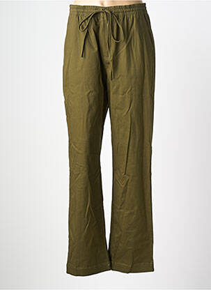 Pantalon droit tissage popeline taille normale vert ESSENTIEL ANTWERP femme