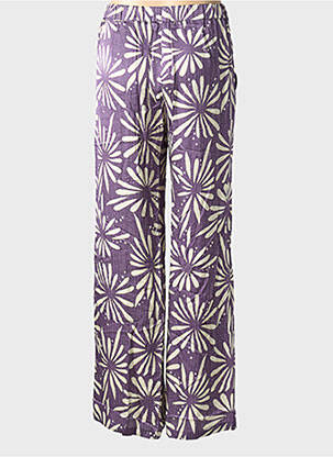 Pantalon droit taille élastique taille normale violet DIEGA femme