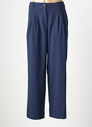 Pantalon large tissage popeline taille haute bleu AMERICAN VINTAGE femme