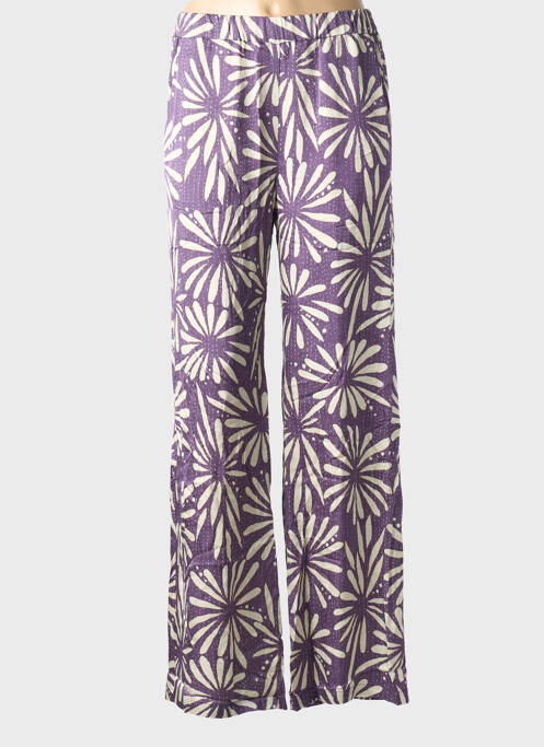 Pantalon droit taille élastique taille normale violet DIEGA femme