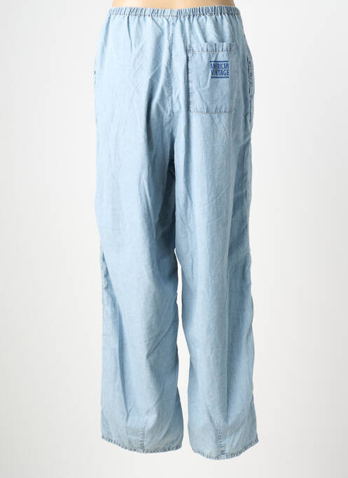 Pantalon large tissage popeline taille normale bleu AMERICAN VINTAGE femme