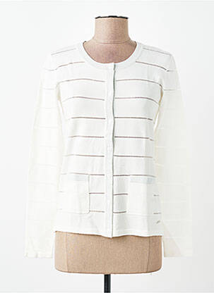 Gilet manches longues coupe cintrée blanc DIANE LAURY femme