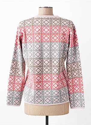 Gilet manches longues col rond rose I.ODENA femme