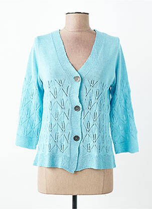 Gilet manches longues fermeture boutonnée sur le devant bleu I.ODENA femme