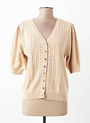 Gilet manches courtes fermeture boutonnée sur le devant beige MARBLE femme