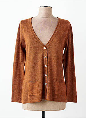 Gilet manches longues coupe cintrée marron TELMAIL femme