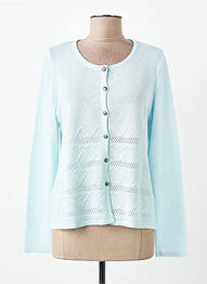 Gilet manches longues fermeture boutonnée sur le devant bleu TELMAIL femme