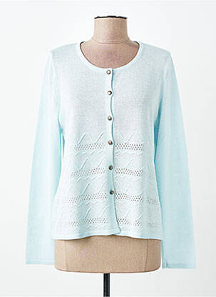 Gilet manches longues fermeture boutonnée sur le devant bleu TELMAIL femme