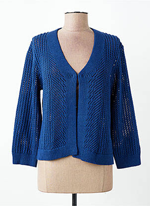 Gilet manches longues fermeture boutonnée sur le devant bleu DIANE LAURY femme