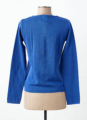 Gilet manches longues col rond bleu C'EST BEAU LA VIE femme
