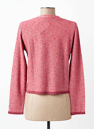 Gilet manches longues col rond rose I.ODENA femme