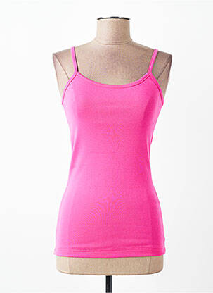 Top coupe cintrée fines bretelles rose PLURIELLES femme