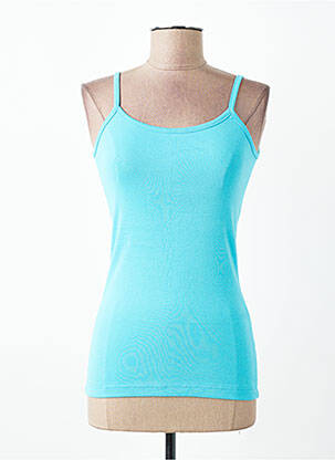 Top coupe cintrée fines bretelles bleu PLURIELLES femme