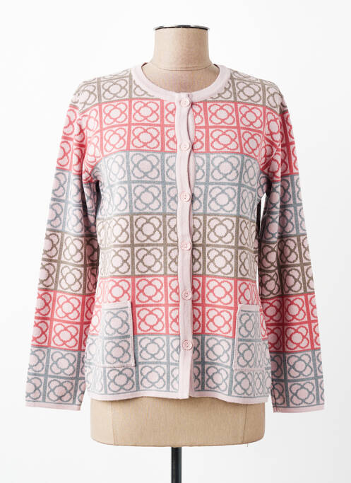 Gilet manches longues fermeture boutonnée sur le devant rose I.ODENA femme