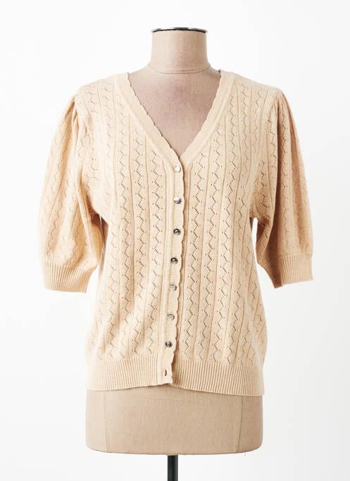 Gilet manches courtes fermeture boutonnée sur le devant beige MARBLE femme